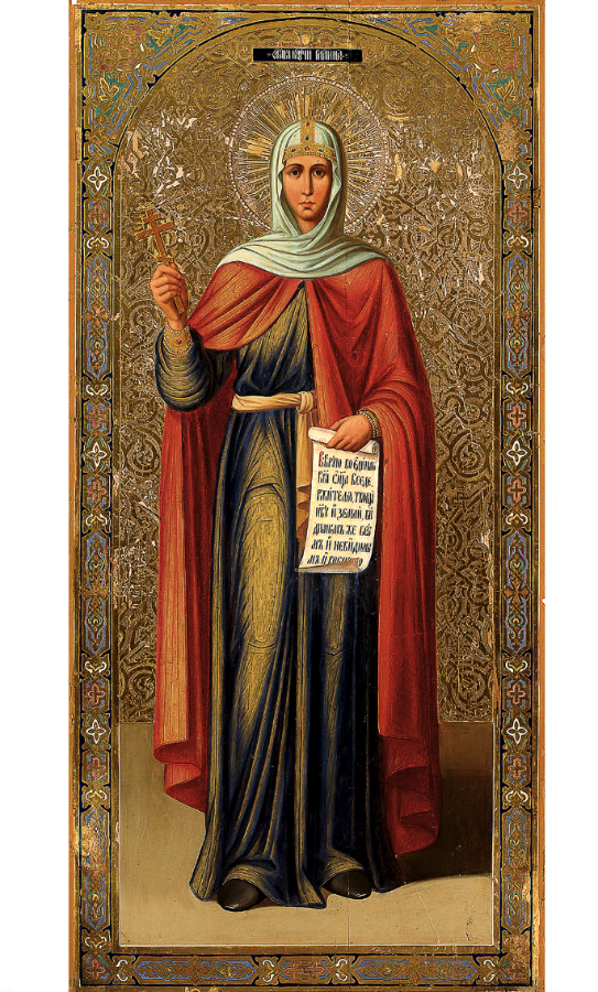 Saint Holy Martyr Galina of Corinth. Wooden orthodox icon.