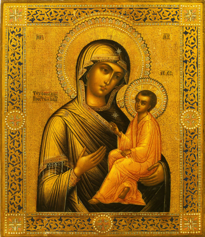 Wooden Icon of the Mother of God of Tikhvin