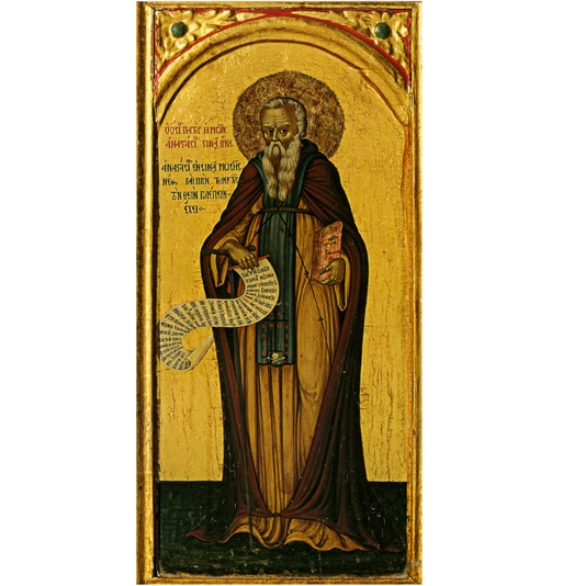 Saint Anastasius Sinaita Venerable Abbot, Anastasius of Sinai or Anastasius the Sinaite. Wooden orthodox icon.