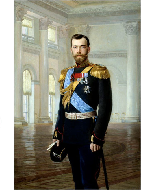Wooden Icon portrait of Emperor of the Russian Empire Nicholas II Romanov