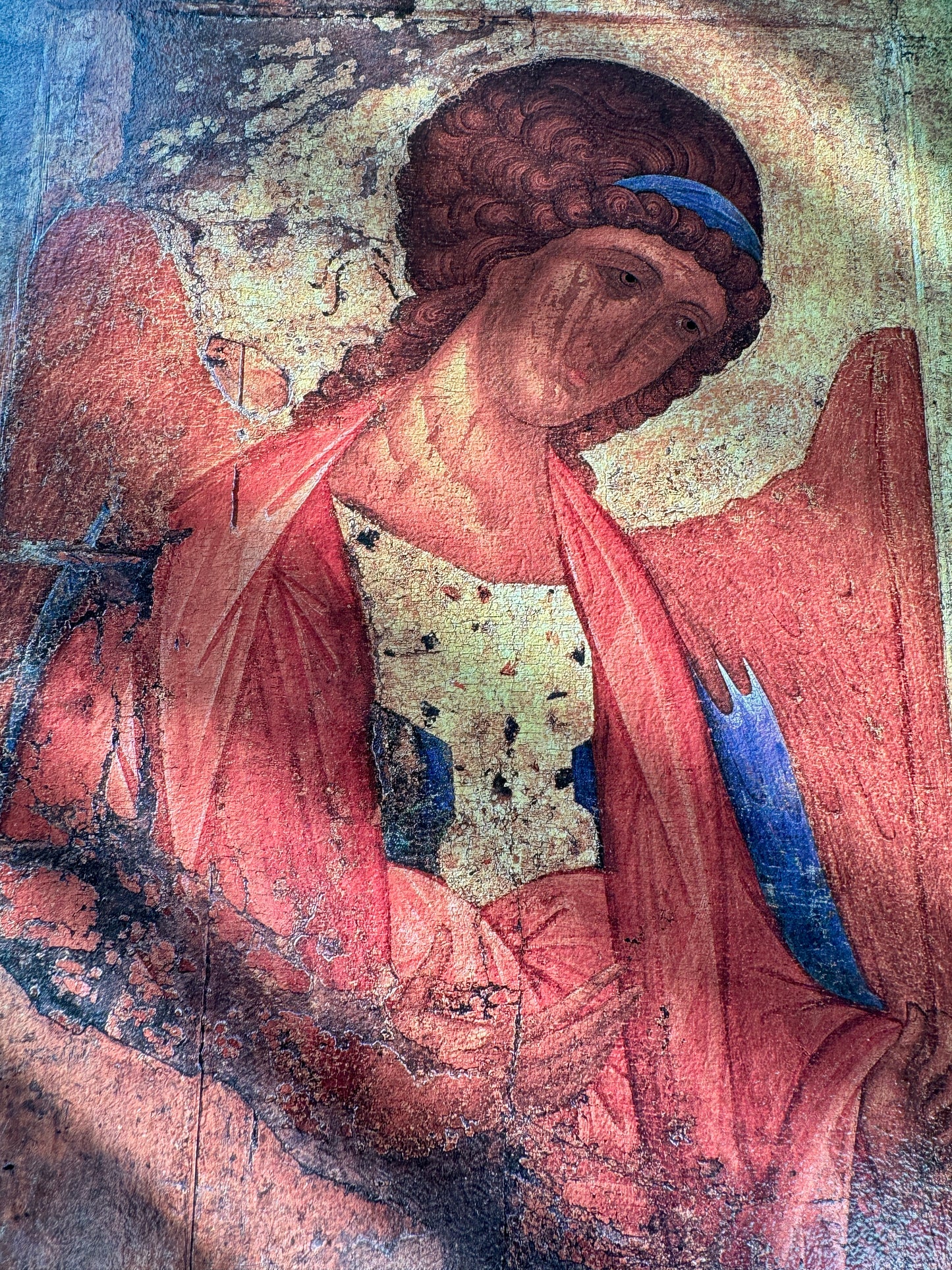 O Arcanjo Miguel, de Andrei Rublev. Ícone ortodoxo de madeira.