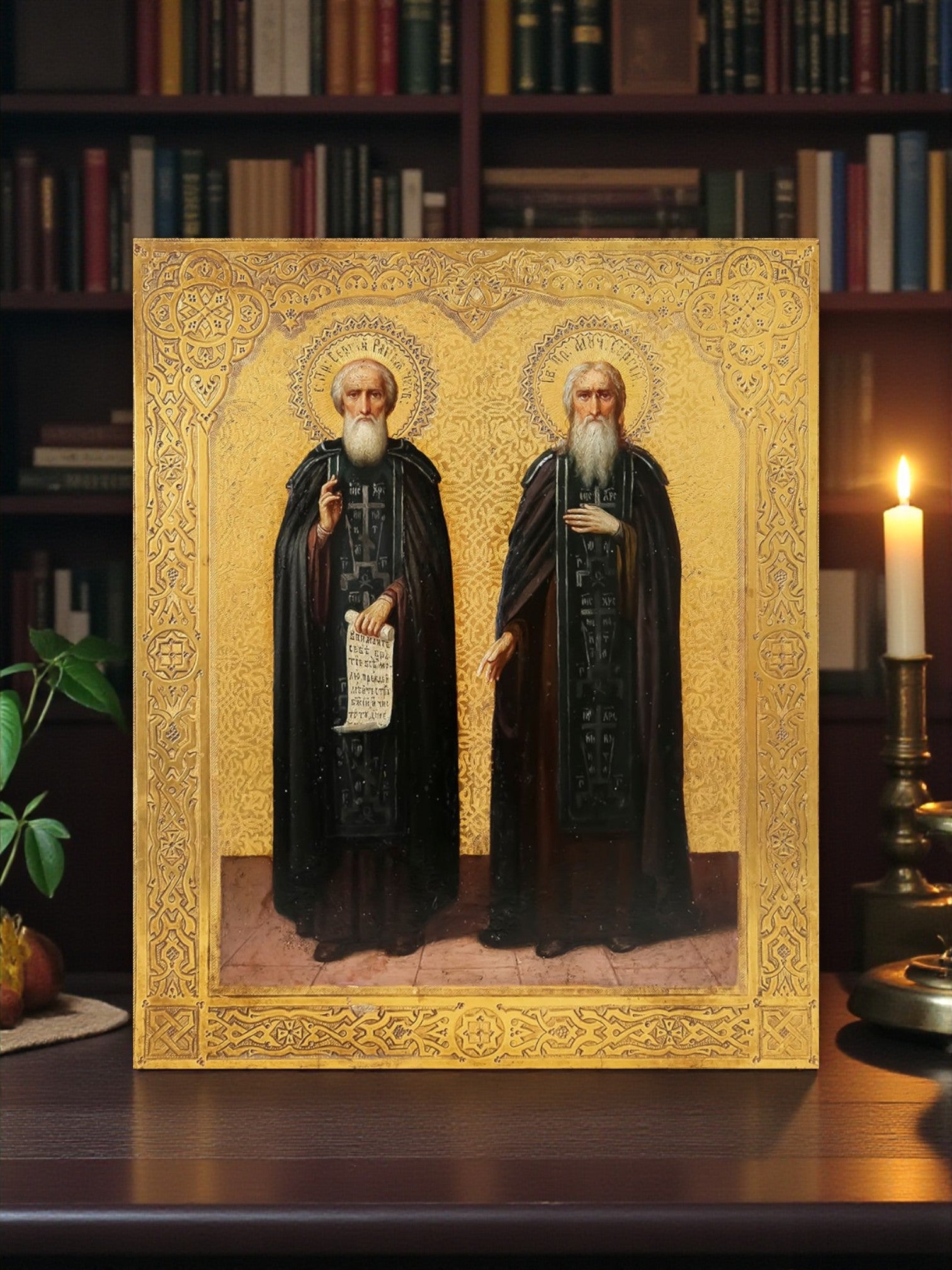 Icon of the Two Saints Sergius in the Great Schema

Venerable Sergius of Radonezh and Venerable Martyr Sergius of Valaam