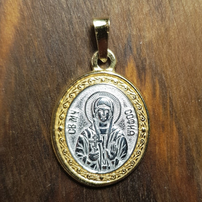 Pendentif Collier Icône Sainte Martyre Sophie de Rome. Сharm chrétien