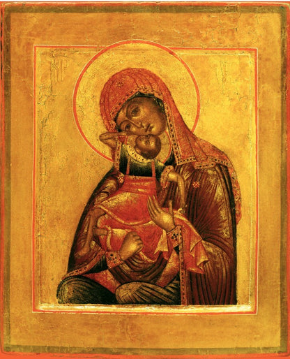 Wooden Icon of the Mother of God "Child Leaping for Joy" (Leaping of the Infant, Leaping of the Child)