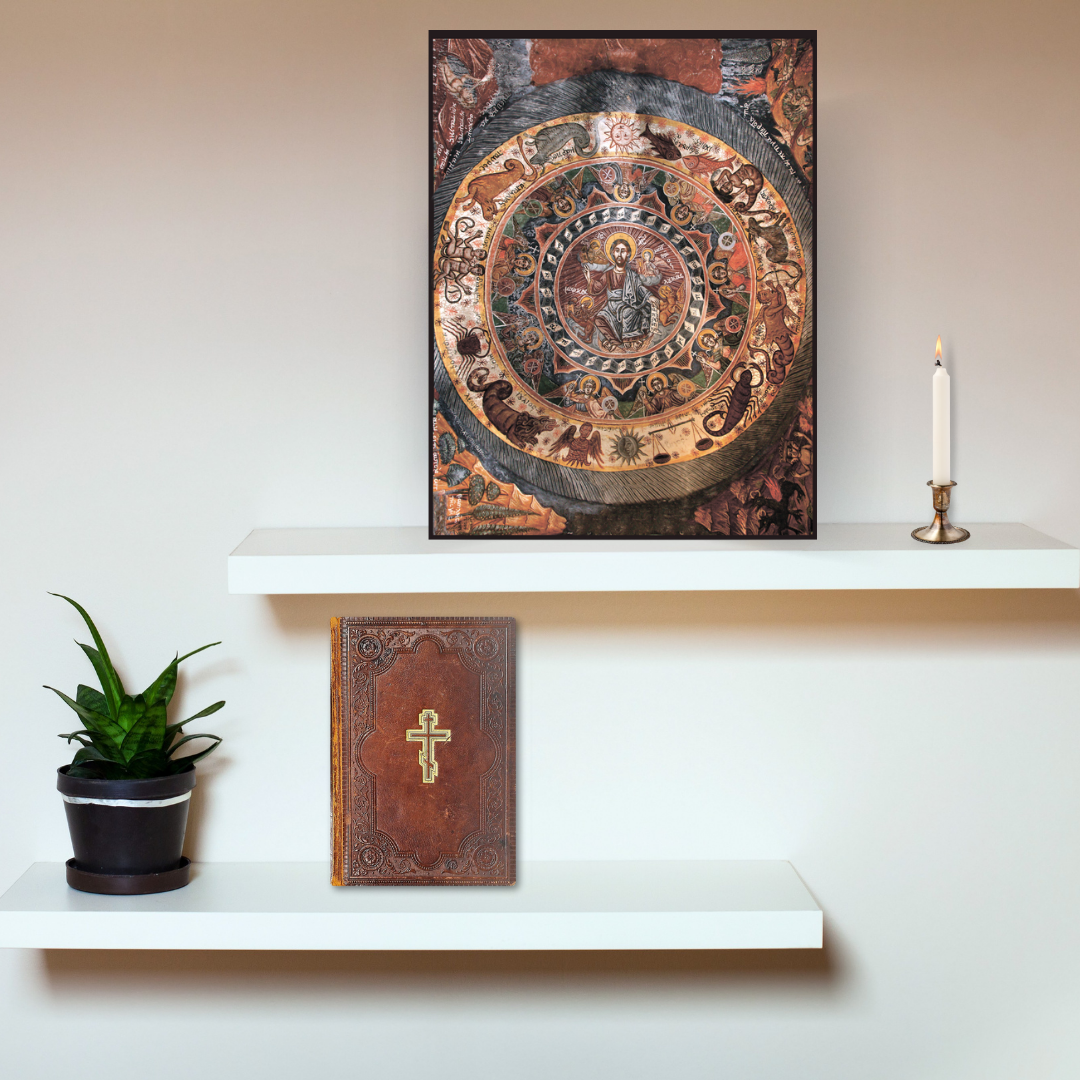 Traditional Christian icon with zodiac used to glorify God not astrology