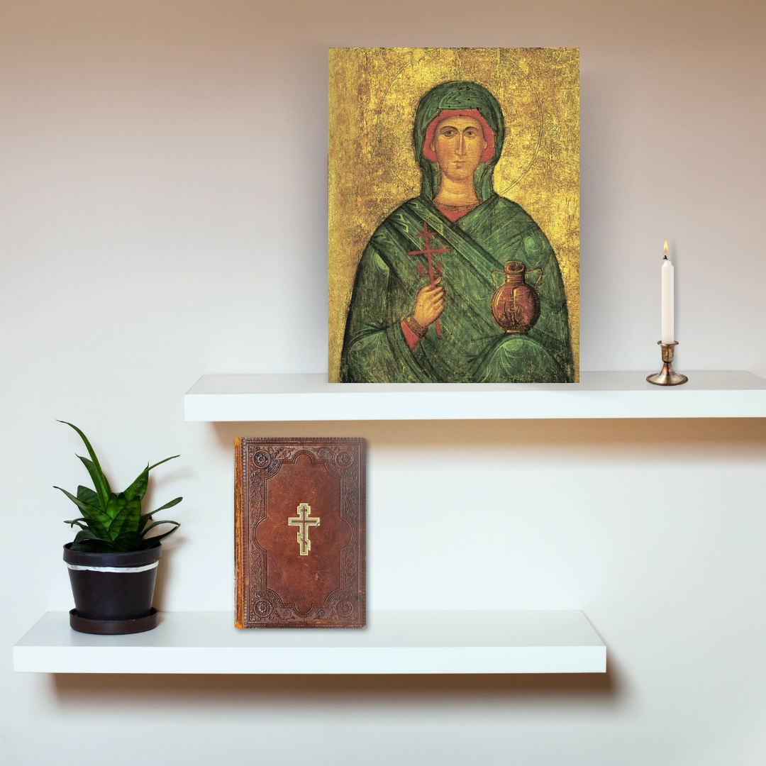 Spiritual art of Saint Anastasia the healer of prisoners handmade Orthodox icon for home altar