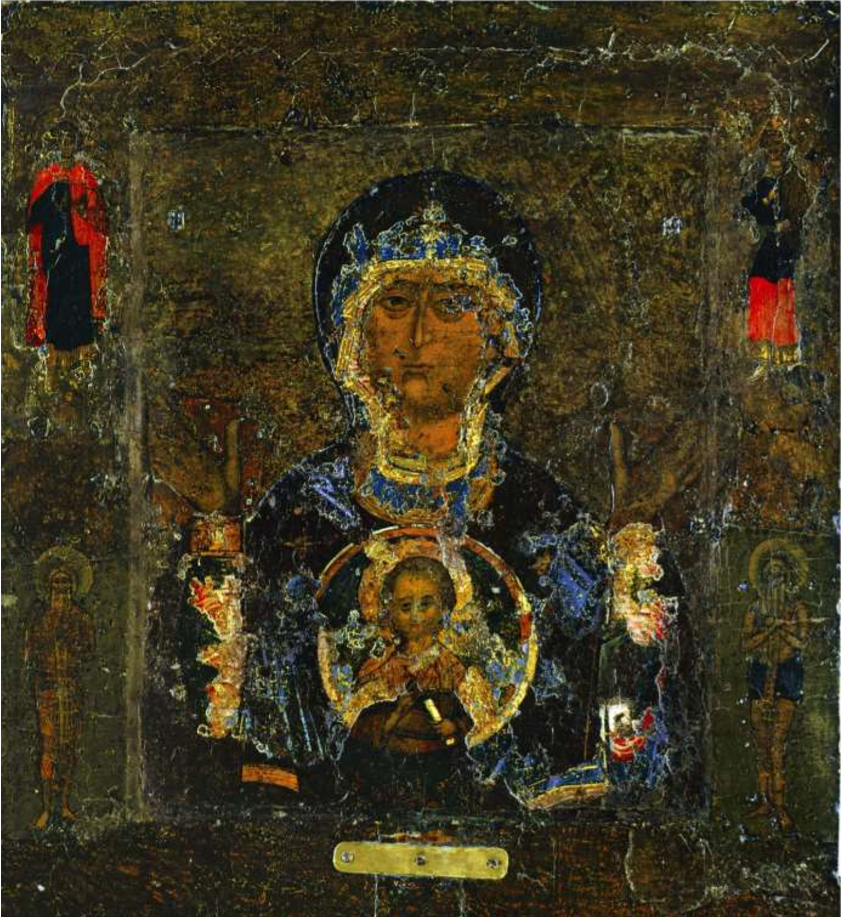 Wooden Icon of the Mother of God of the Sign from Veliky Novgorod, 12th century