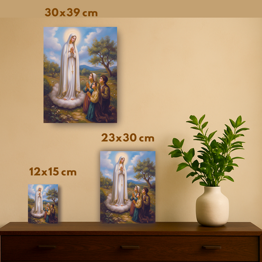 Our Lady of Fatima Icon – Apparition of the Virgin Mary in Fatima, Portugal, Catholic Marian Devotional Icon