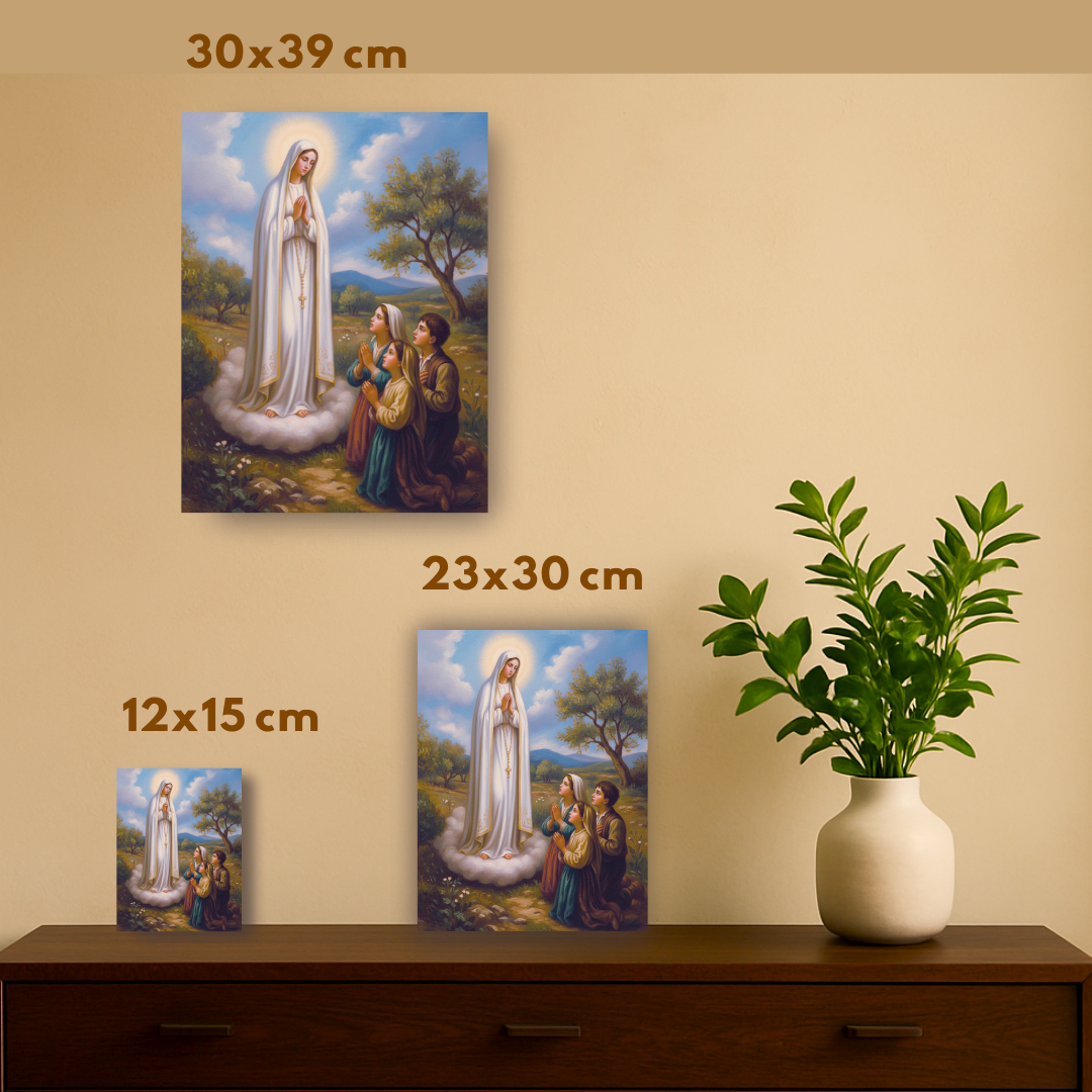 Our Lady of Fatima Icon – Apparition of the Virgin Mary in Fatima, Portugal, Catholic Marian Devotional Icon