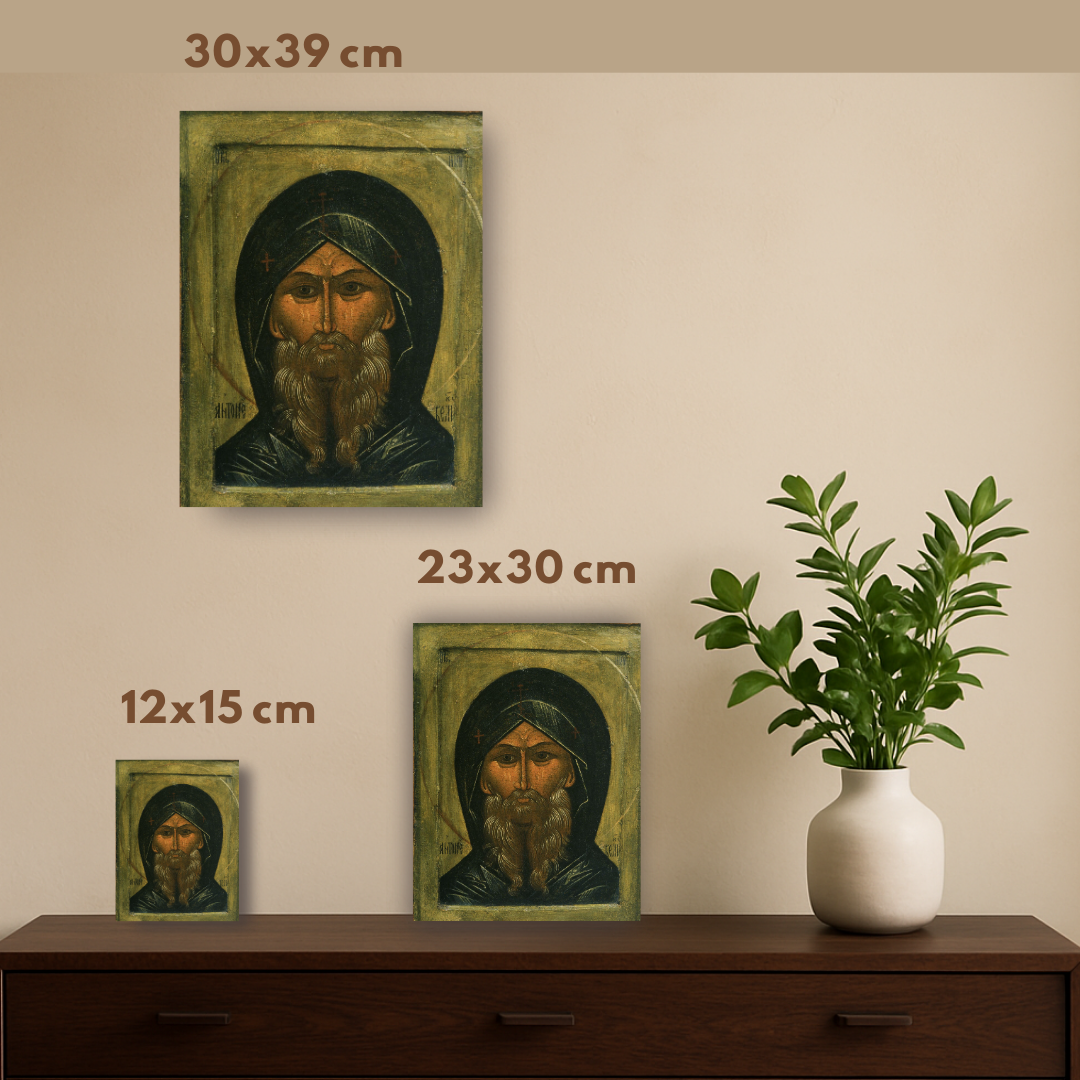 Saint Anthony the Great, Egyptian. Wooden orthodox icon