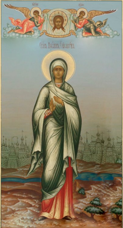 Saint Elizabeth the Righteous, Mother of John the Forerunner or Baptist. Wooden orthodox icon.