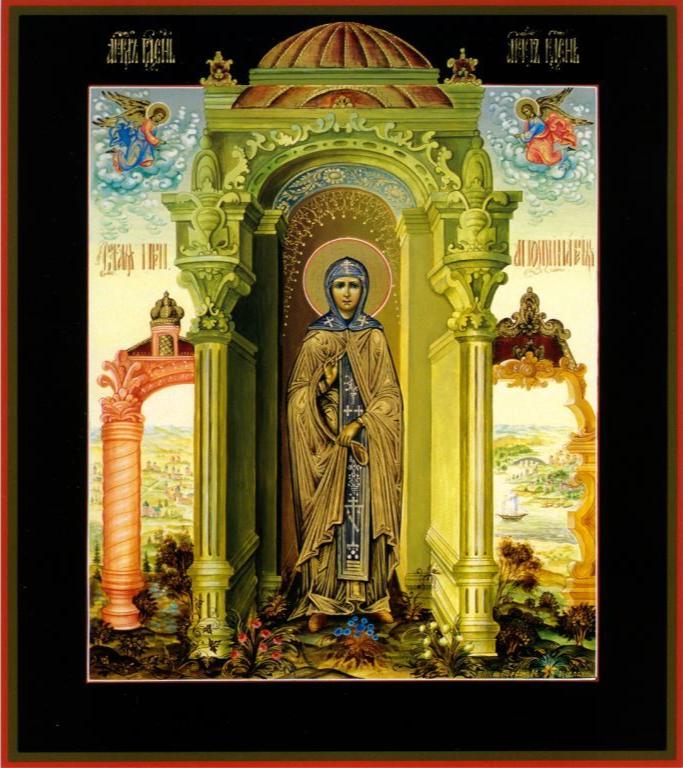 Saint Venerable Apollinaria of Egypt the Ascetic. Wooden orthodox icon.