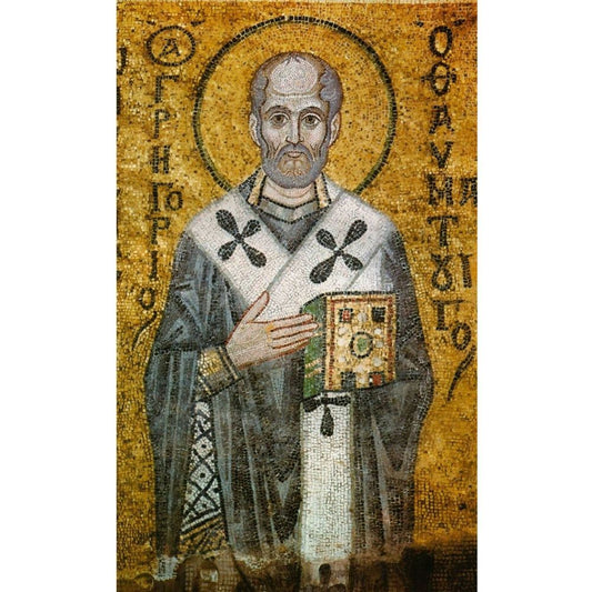 Saint Gregory the Wonderworker, Bishop of Neocaesarea. Wooden orthodox icon.