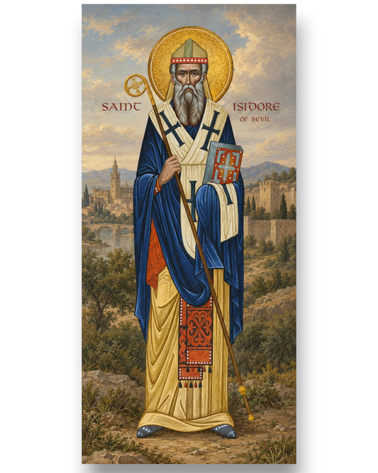 Saint Isidore of Seville Orthodox icon – St Isidore Bishop of Seville