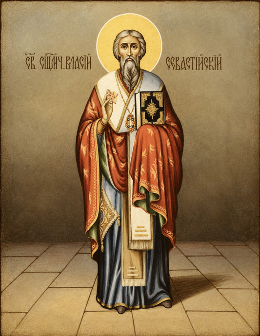 Icon of Saint Blaise of Sebaste — Holy Hieromartyr 