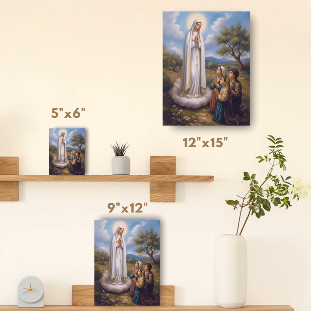 Our Lady of Fatima Icon – Apparition of the Virgin Mary in Fatima, Portugal, Catholic Marian Devotional Icon