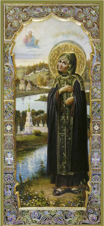 Saint Right-Believing princess Anna of Kashin, patroness of Kashin and Tver. Wooden orthodox icon.