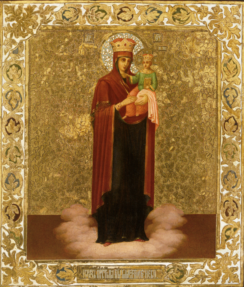 Wooden Icon of the Mother of God "The Blessed Heaven" ("Gracious Heaven")