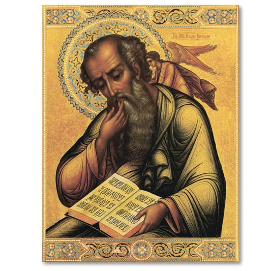 Religious wall art of St. John the Theologian and angel