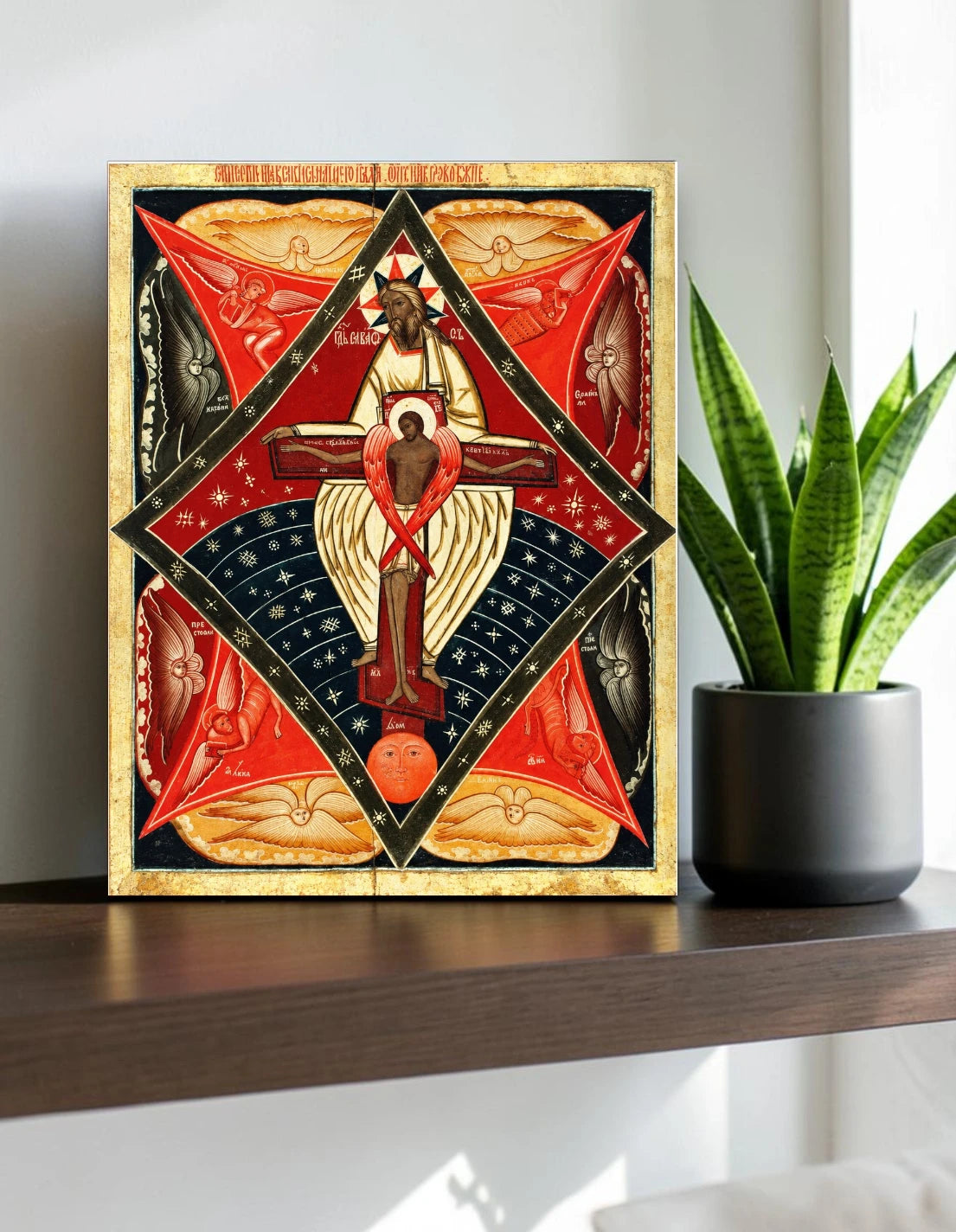 Christ Crucified in the Bosom of the Father – rare 17th-century Russian Orthodox icon