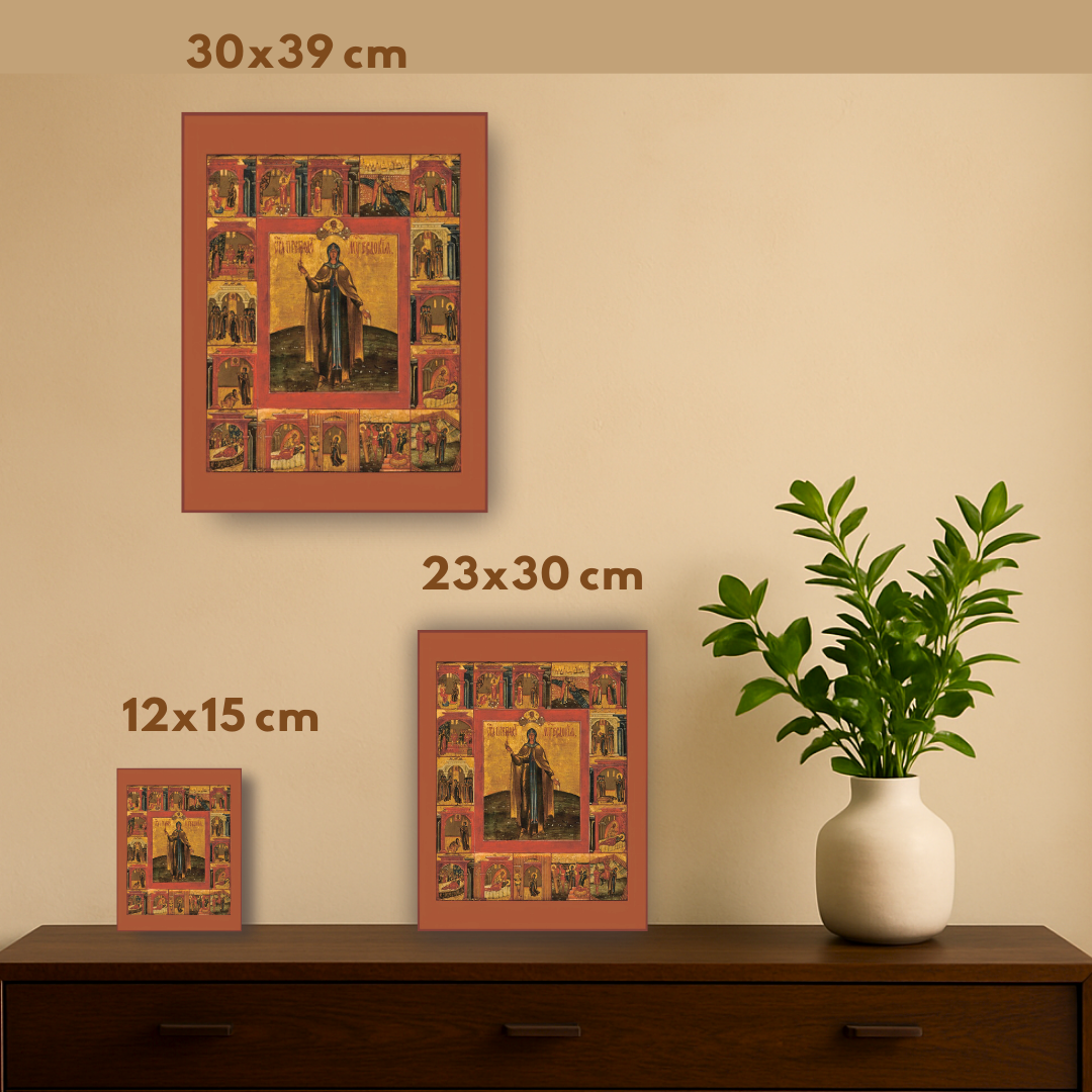 Saint Eudokia icon wooden religious wall art