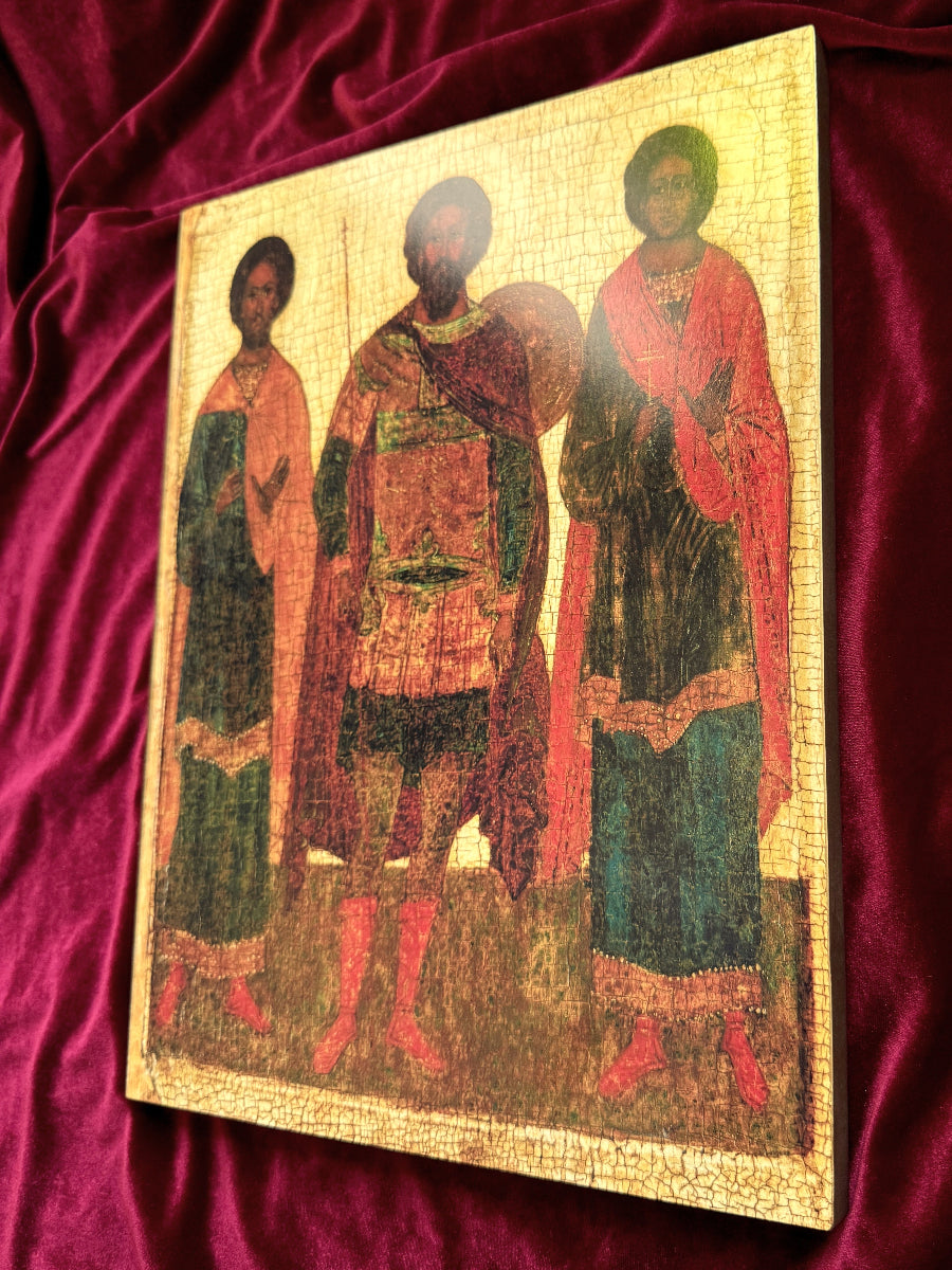 Saints Theodore Stratelates, Flor, and Lavr orthodox icon