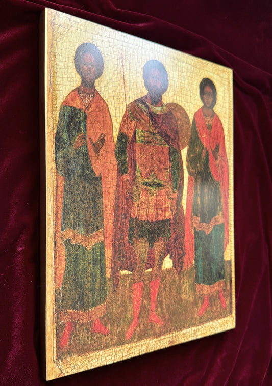 Icon of Saints Theodore Stratelates, Flor, and Lavr