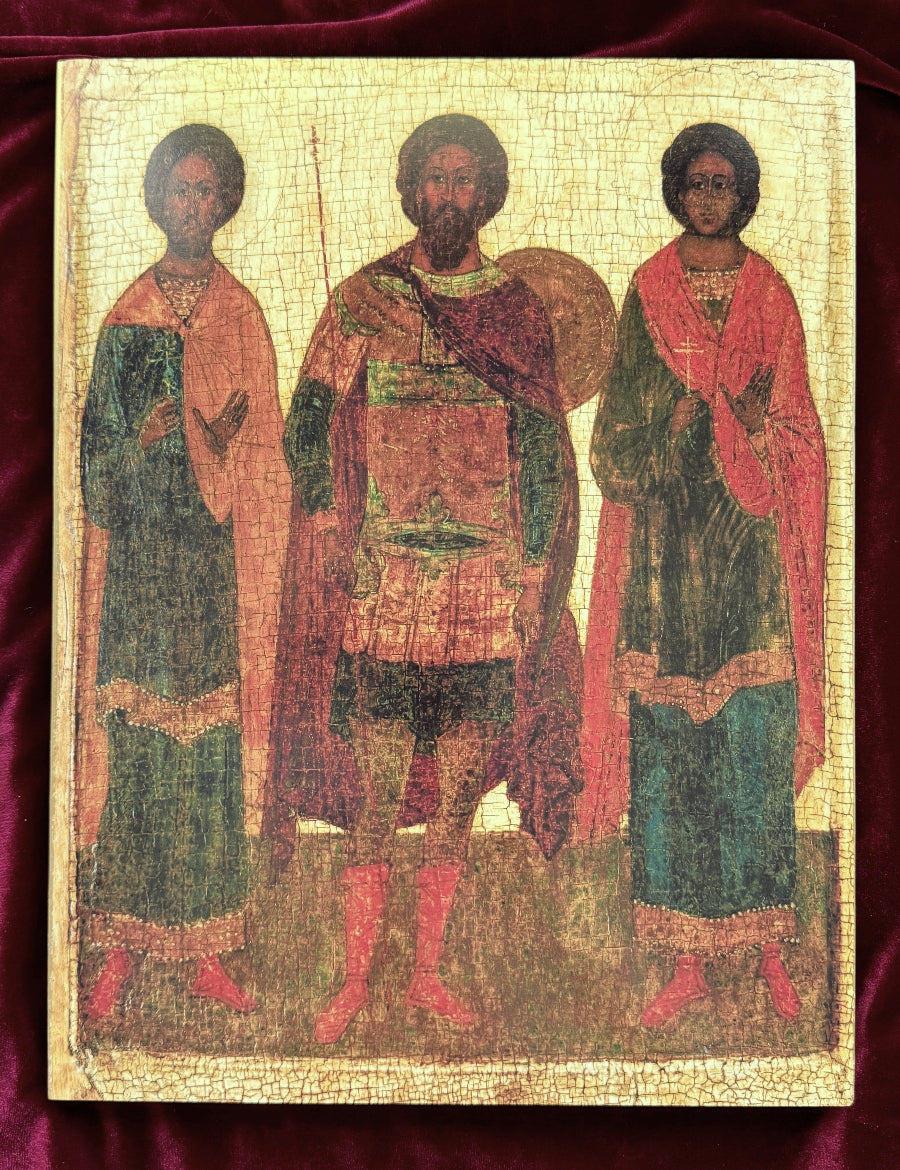 Icon of Saints Theodore Stratelates, saints Flor and Lavr
