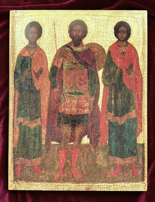 Icon of Saints Theodore Stratelates, saints Flor and Lavr