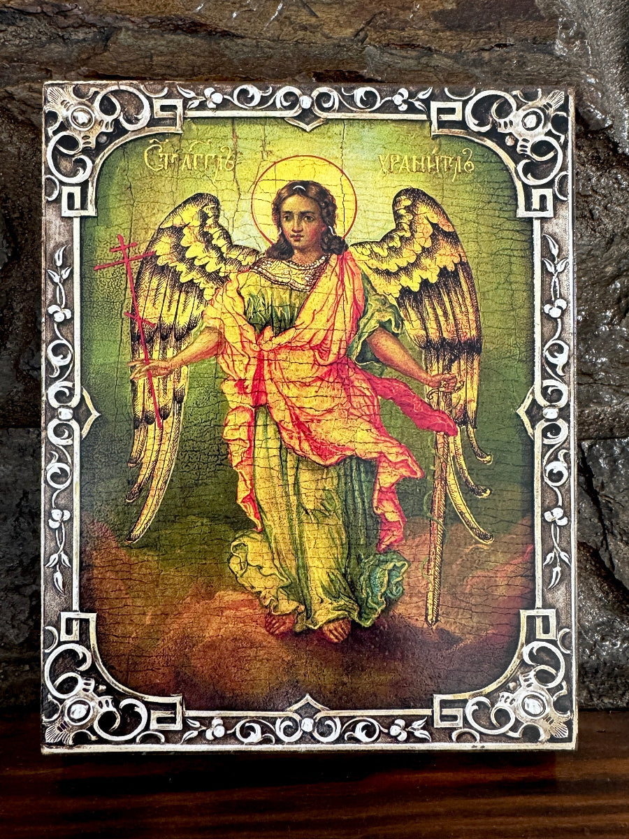 Icon of the Holy Guardian Angel with Sword and Cross 