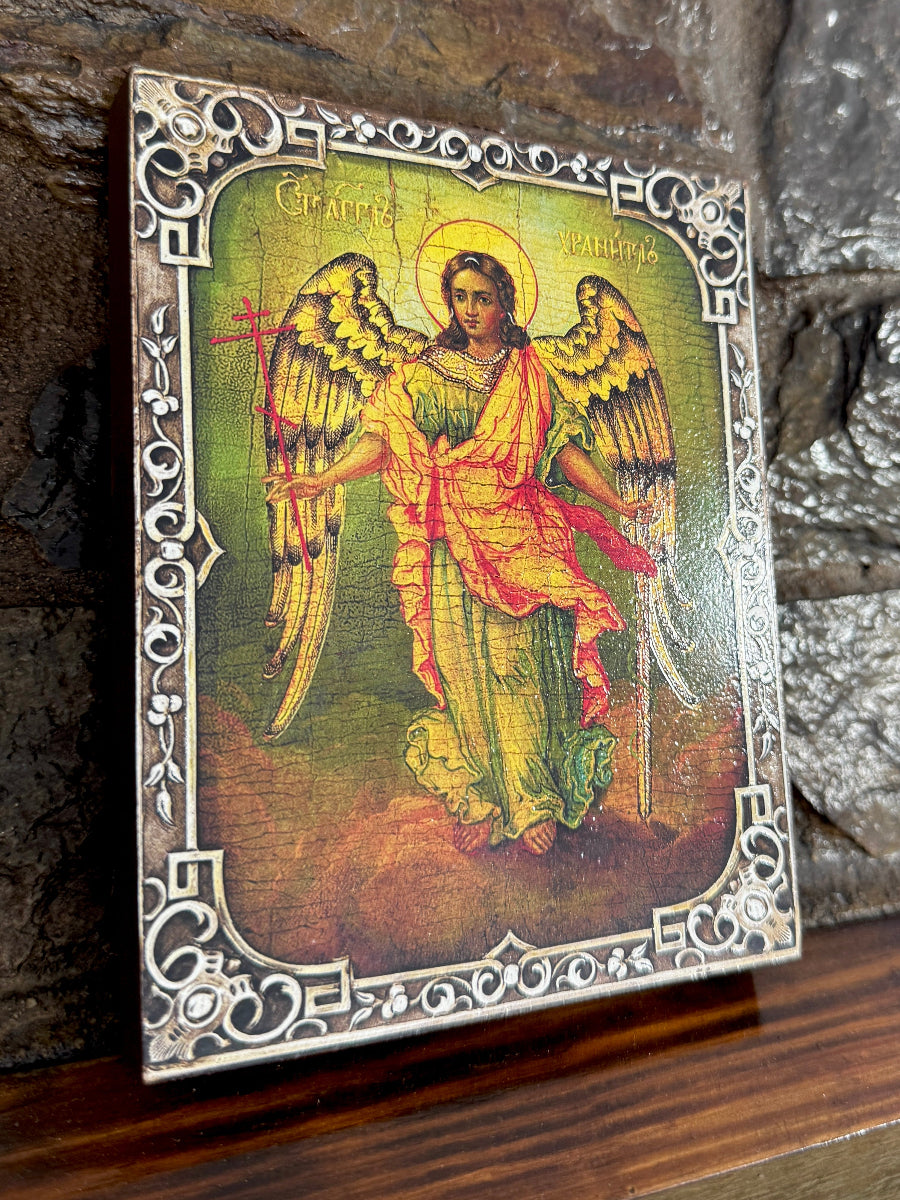 Icon of the Holy Guardian Angel with Sword and Cross 