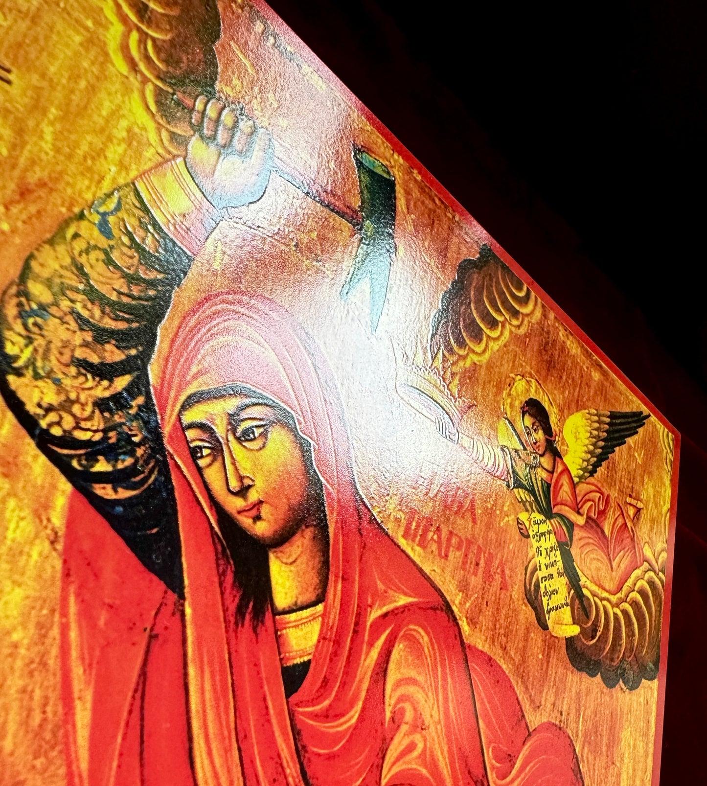 Saint Marina (Margaret) of Antioch "beating the devil", holy great martyr. Wooden orthodox Icon