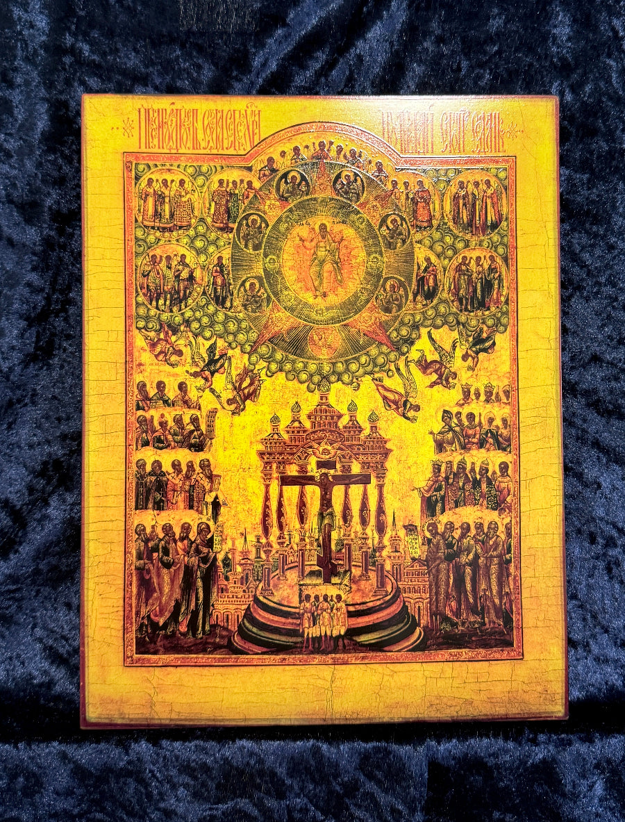 This icon belongs to one of the most theologically profound and visually complex traditions in all of Russian Orthodox iconography — the Sophia icons, which seek to render in paint what the human mind can barely contain in thought: the eternal Wisdom of God,