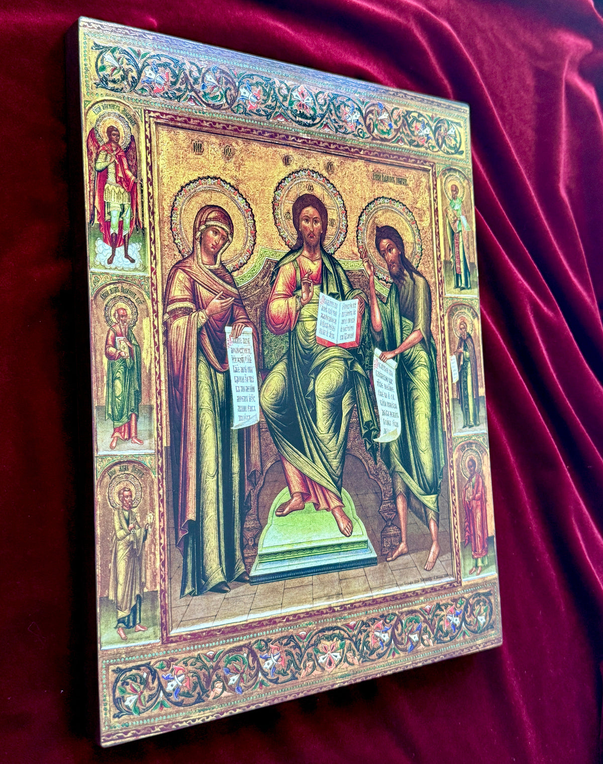 The Deesis is a central theme in Orthodox iconography, emphasizing Christ as the Supreme Judge and Savior, who listens to the prayers of the faithful through the intercession of His most beloved saints