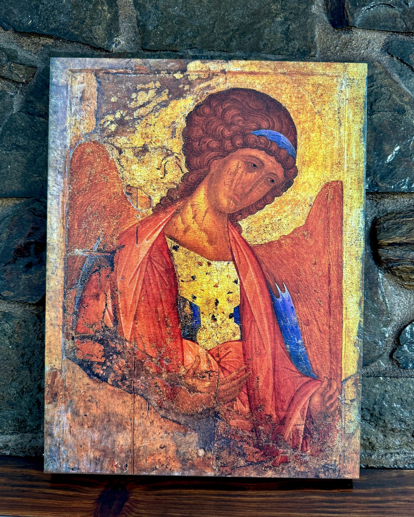 The Archangel Michael by Andrei Rublev. Wooden orthodox icon icons