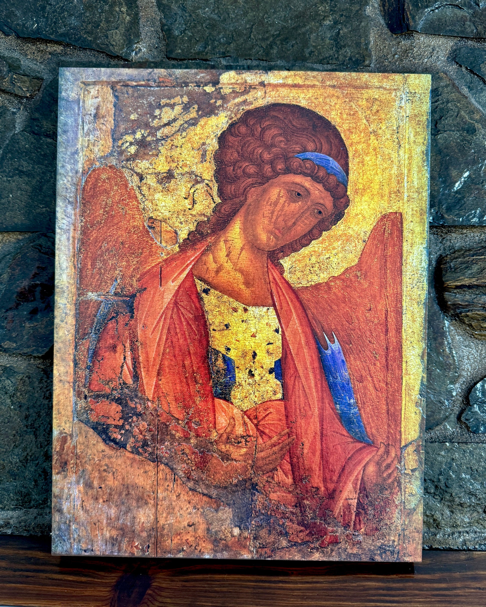 The Archangel Michael by Andrei Rublev. Wooden orthodox icon icons