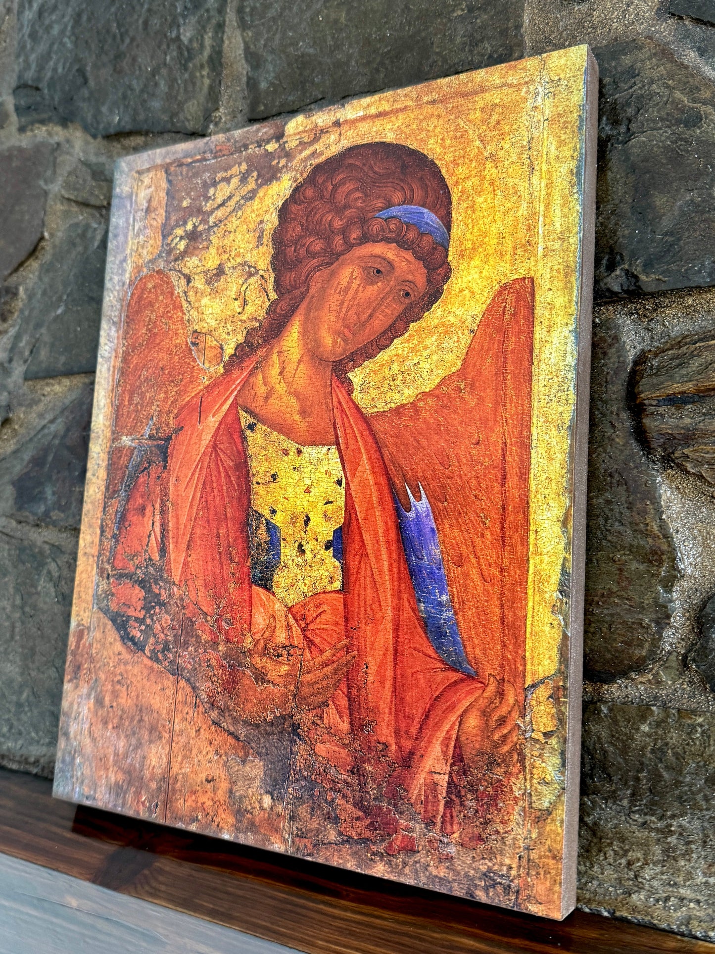 The Archangel Michael by Andrei Rublev. Wooden orthodox icon icons