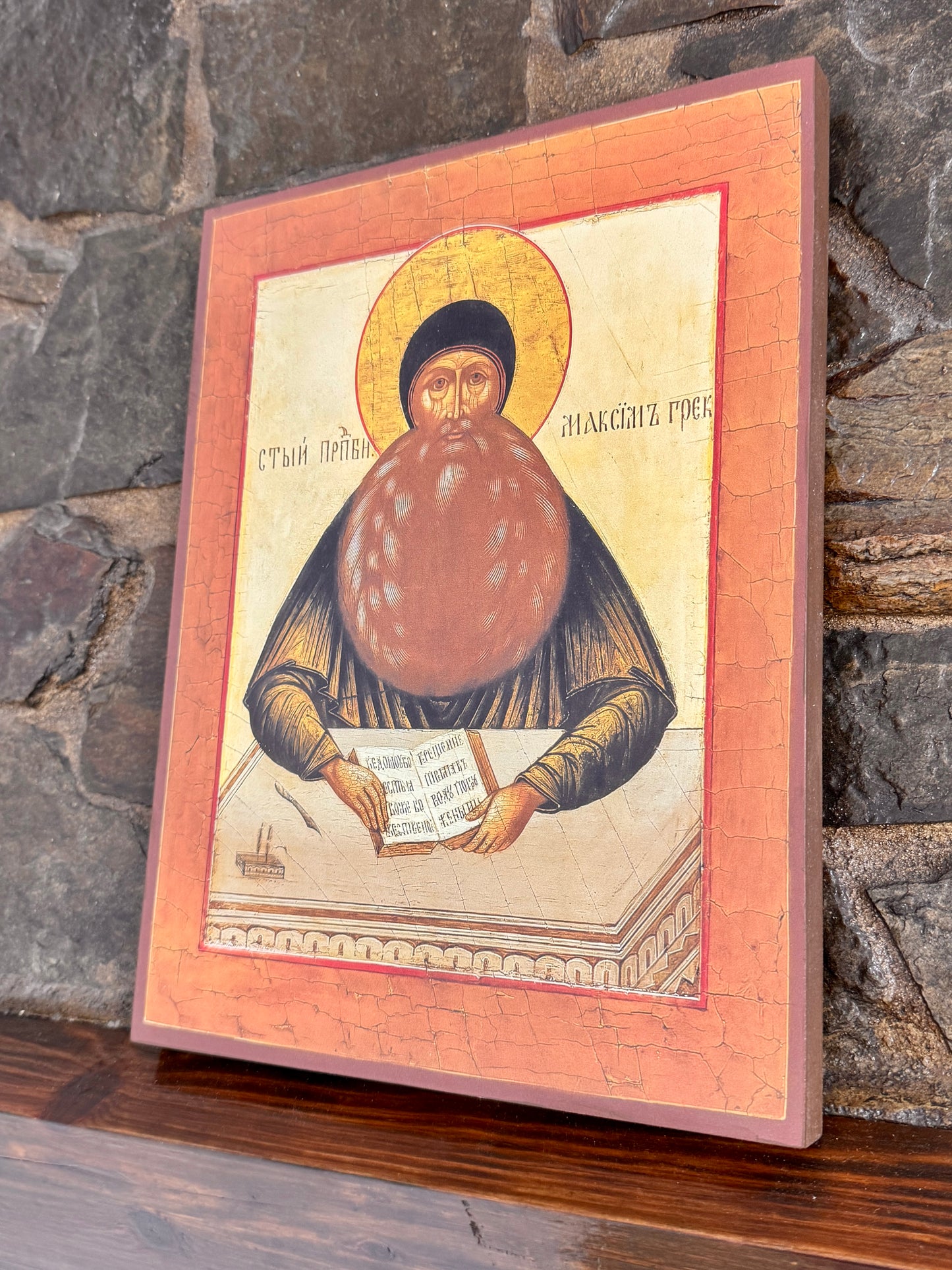 Orthodox icon of Saint Maximus the Greek, Russian Church Father and theologian