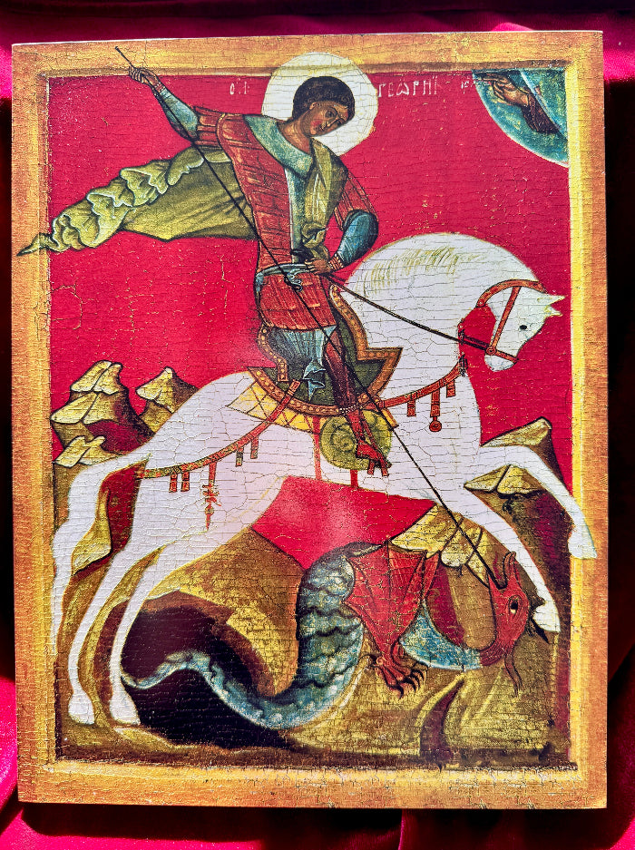 Orthodox Icon of Saint George the Victorious – The Miracle of the Dragon