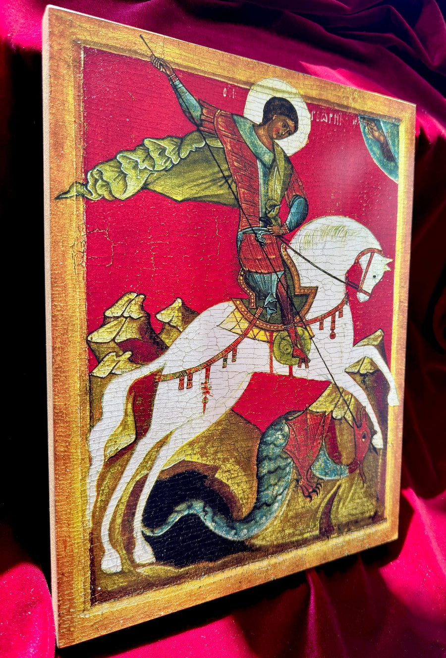 Orthodox Icon of Saint George the Victorious – The Miracle of the Dragon