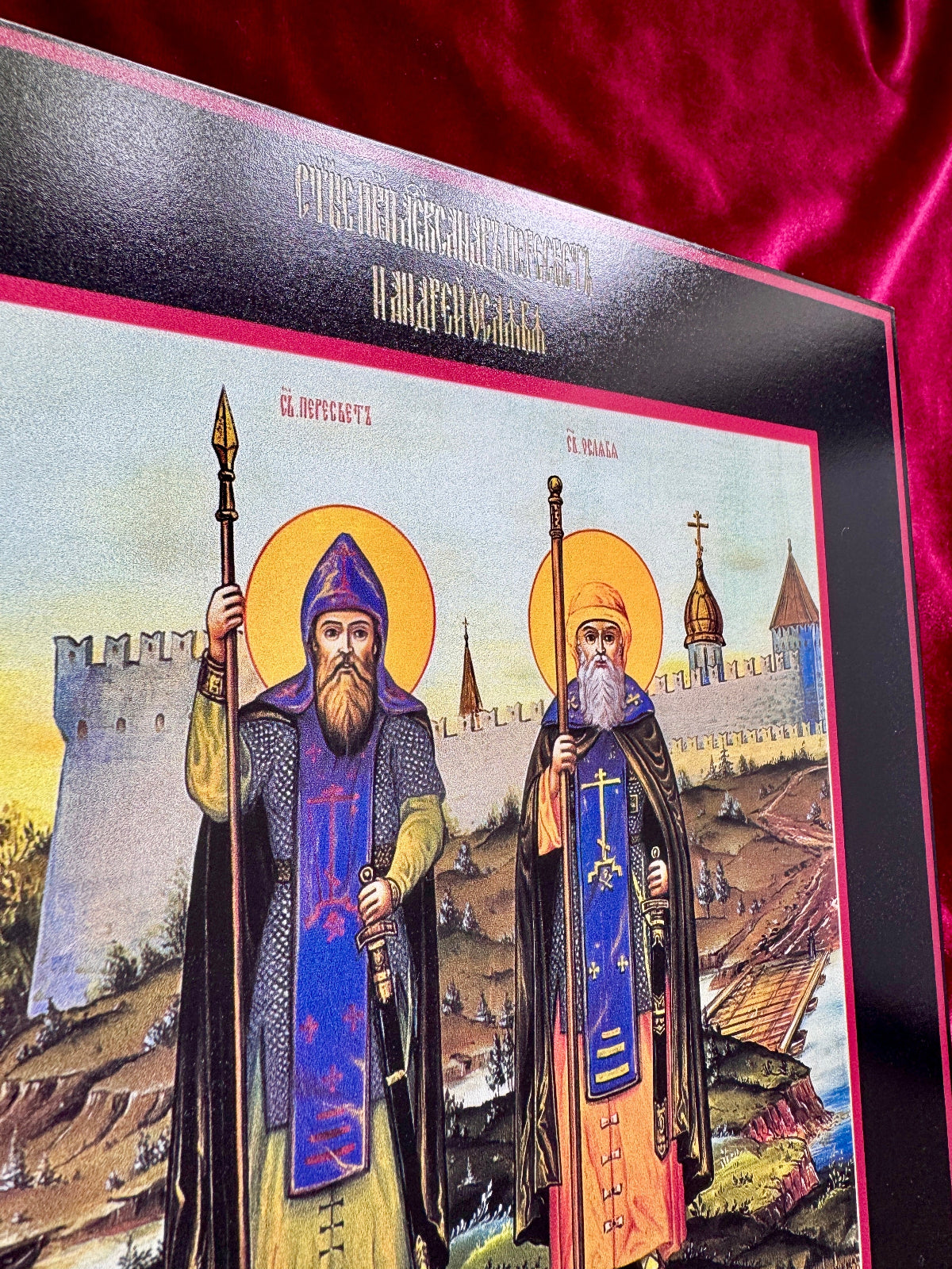 Orthodox Icon of Warrior Saints Alexander (Aleksandr) Peresvet and Andrei (Rodion) Oslyabya