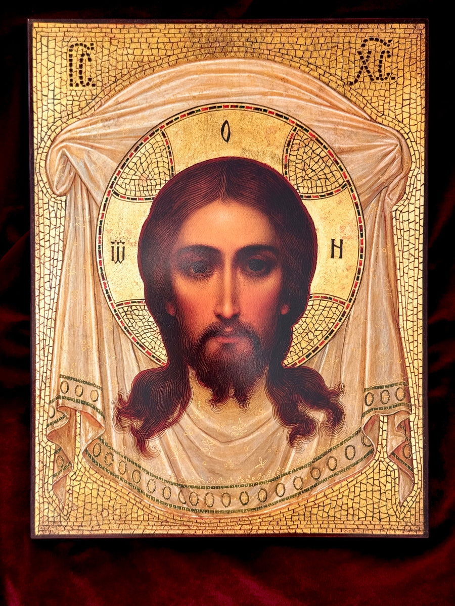 A beautiful and unusual antique icon of Jesus Christ