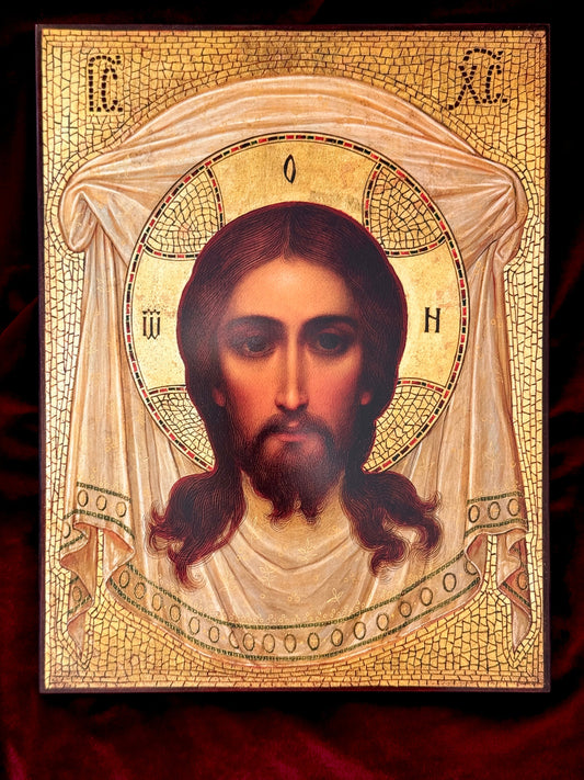 A beautiful and unusual antique icon of Jesus Christ