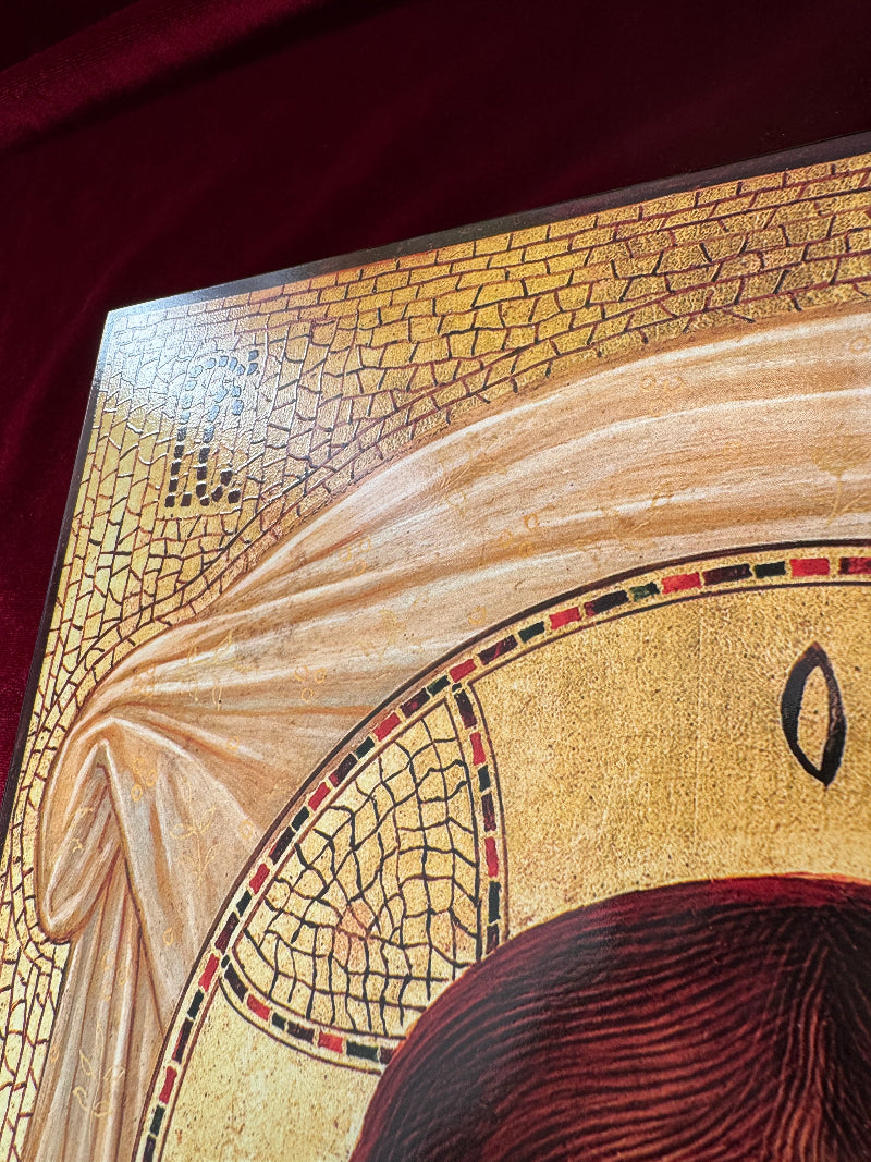 Lord Jesus Christ the Savior Not Made by Hands, Miraculous Mandylion. Ubrus. Wooden orthodox icon