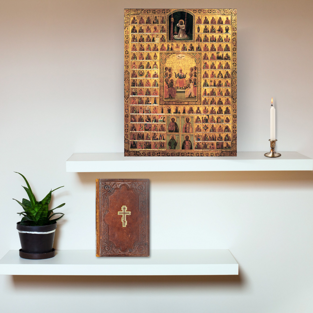 Icon of 146 Theotokos Images – Rare Orthodox depictions of the Mother of God, Apostoles, the Saints and Seraphim of Sarov