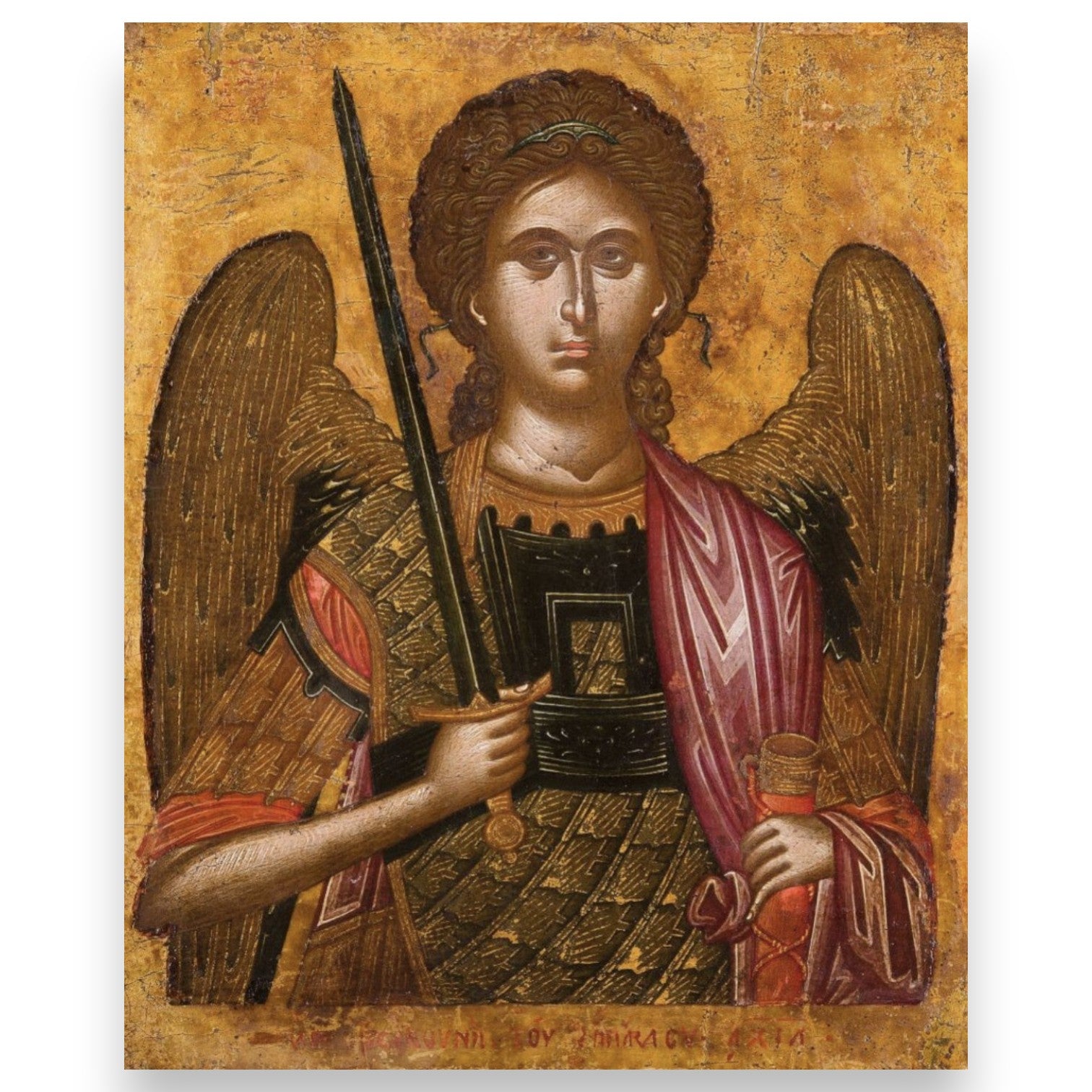 Icon of Archangel Michael Christian Icon of the Holy Archistrategos, Supreme Commander of the Heavenly Hosts, Protector Against Evil &amp; Spiritual Warfare