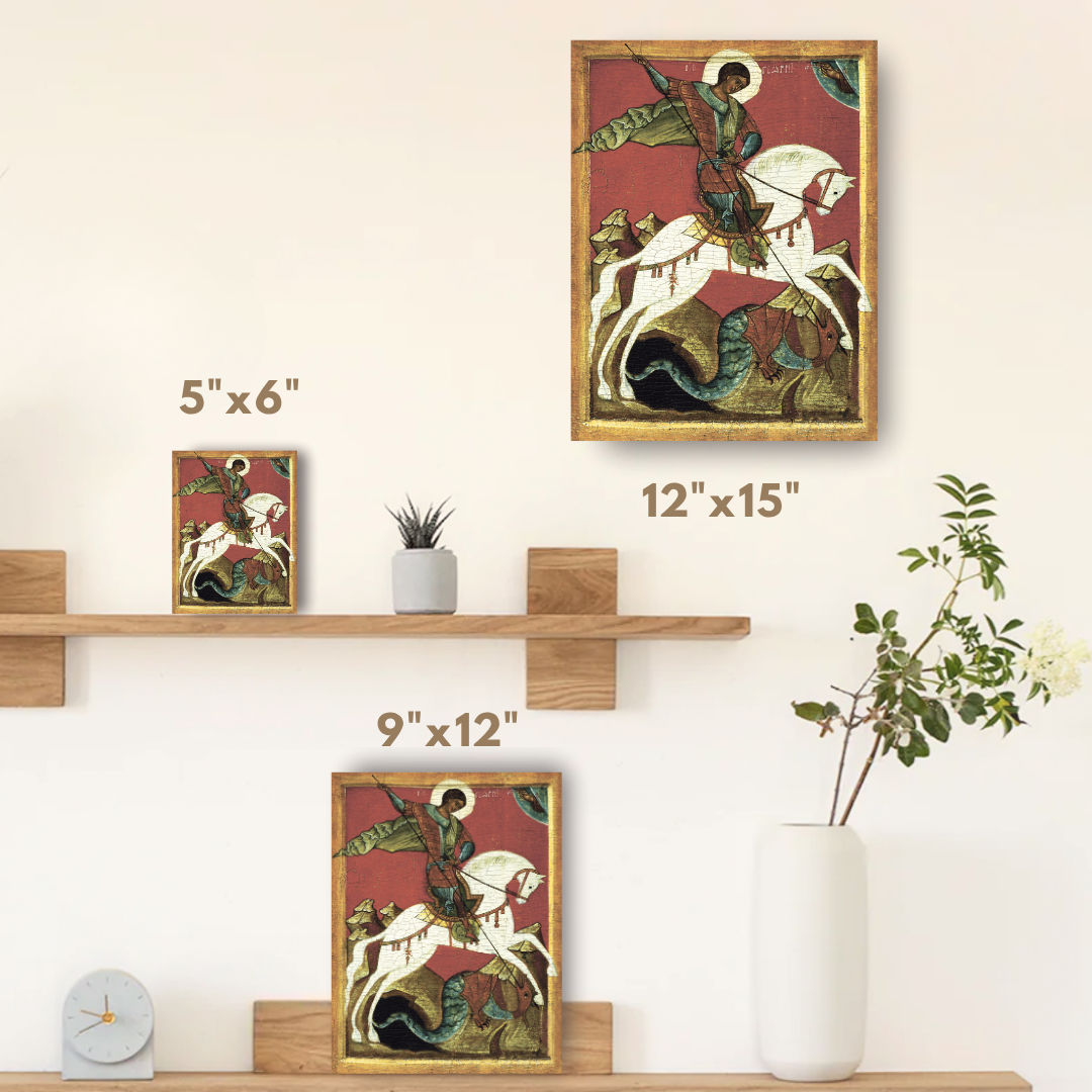 Orthodox Icon of Saint George the Victorious – The Miracle of the Dragon