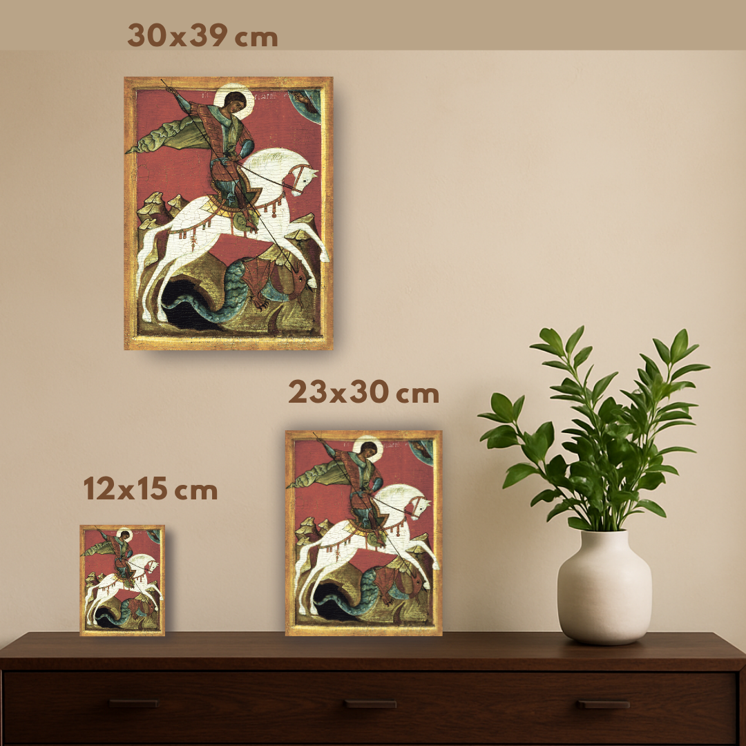 Orthodox Icon of Saint George the Victorious – The Miracle of the Dragon