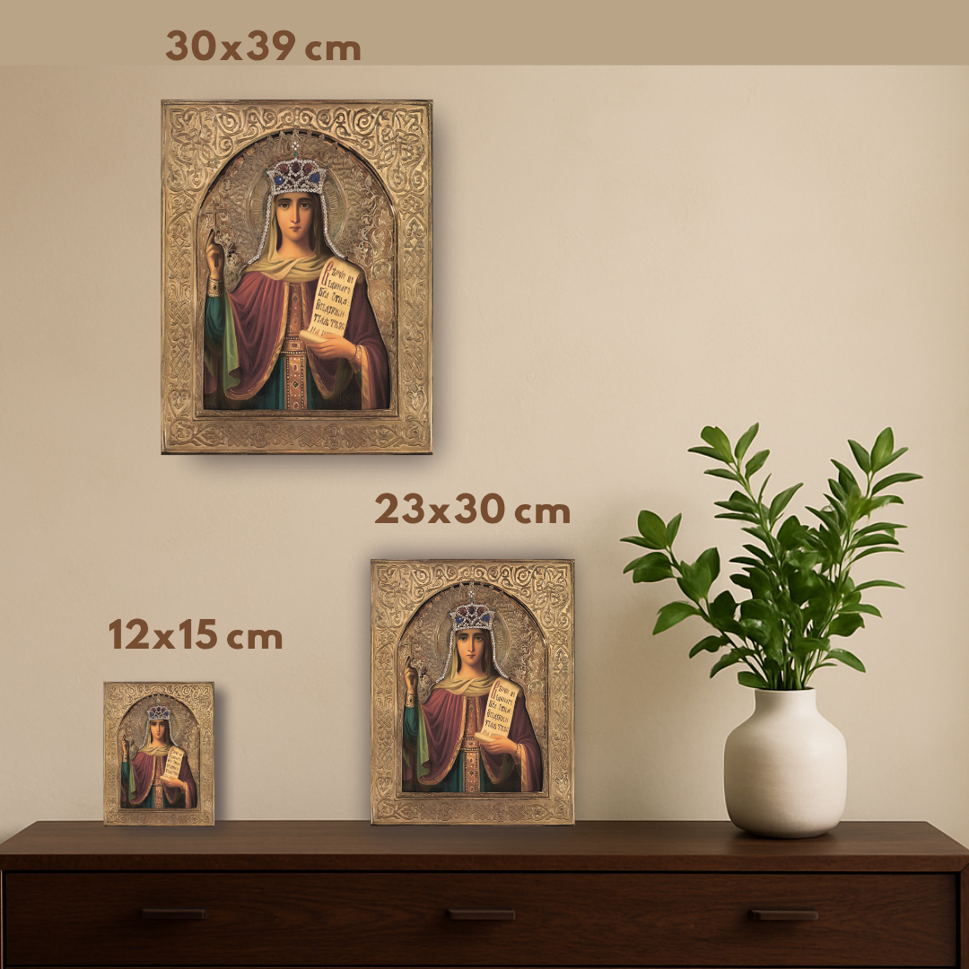 Handmade wooden icon of St Paraskeva