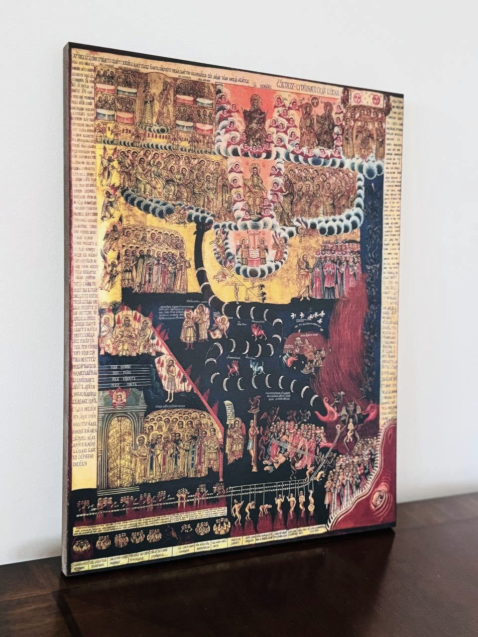 Icon of the Last Judgement of God. Wooden orthodox icon